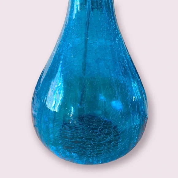 Cerulean Blue Glass Lamp - Picture 2 of 3
